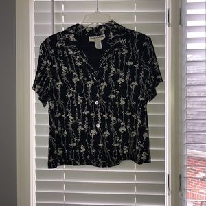 Floral Boxy Button Up Top